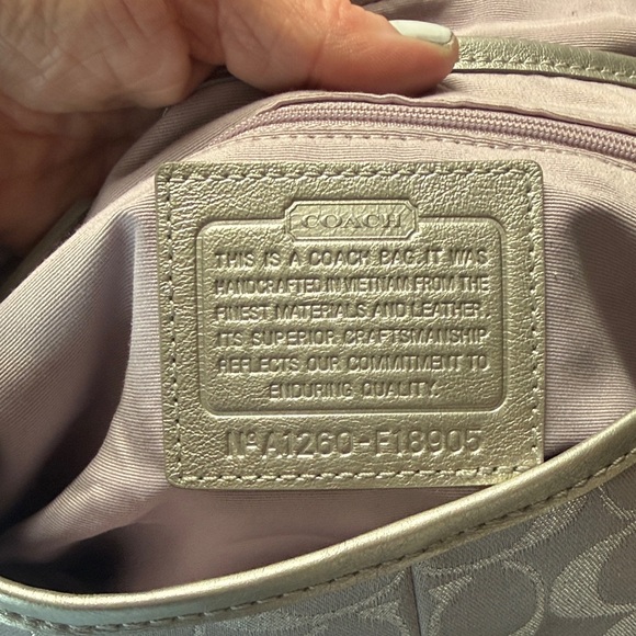 Coach Metallic Silver Shoulder Bag - Picture 6 of 8